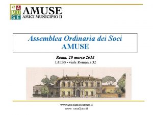 Assemblea Ordinaria dei Soci AMUSE Roma 20 marzo
