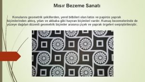 Msr Bezeme Sanat Konularn geometrik ekillerden yerel bitkileri