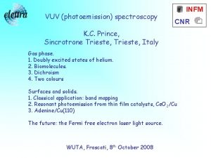 VUV photoemission spectroscopy INFM CNR K C Prince