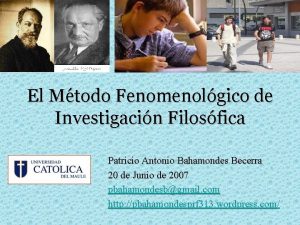 El Mtodo Fenomenolgico de Investigacin Filosfica Patricio Antonio