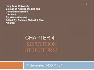 King Saud University College of Applied studies and