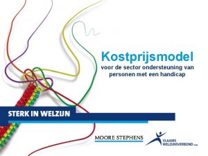 Kostprijsmodel voor de sector ondersteuning van personen met