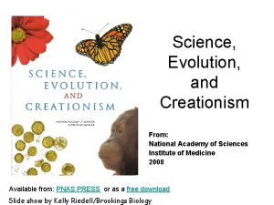 Science Evolution and Creationism From National Academy of