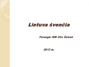 Lietuva venia Pareng MM Zita sien 2013 m