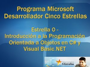 Programa Microsoft Desarrollador Cinco Estrellas Estrella 0 Introduccin