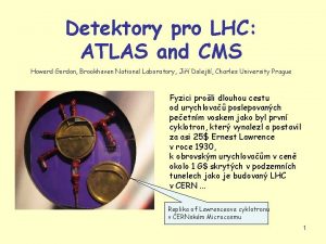 Detektory pro LHC ATLAS and CMS Howard Gordon