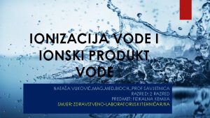 Ionski produkt vode