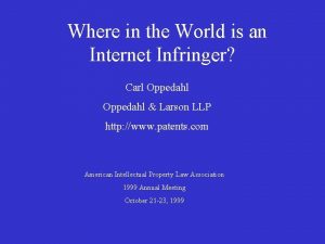 Where in the World is an Internet Infringer