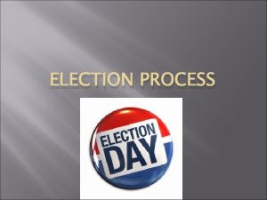 ELECTION PROCESS Election Campaigns Nominating Candidates Each state