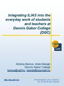 Integrating ILIAS into the everyday work of students