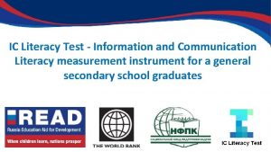 IC Literacy Test Information and Communication Literacy measurement
