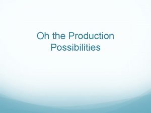 Oh the Production Possibilities Factors of Production Land