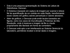 Esta uma pequena apresentao do Sistema de Leitura