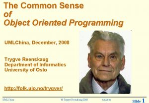 The Common Sense of Object Oriented Programming UMLChina