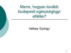 Merre hogyan tovbb budapesti egszsggyi ellts Velkey Gyrgy