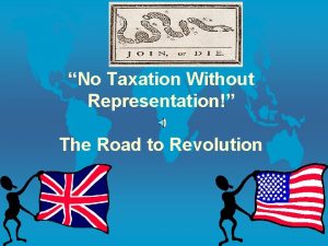 No Taxation Without Representation The Road to Revolution