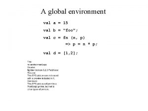 A global environment val a 15 val b