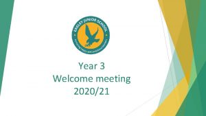 Year 3 Welcome meeting 202021 Agenda Welcome back