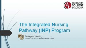 The Integrated Nursing Pathway INP Program Nursing Education