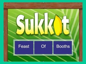 Sukkot The Festival of Sukkot begins on Tishri