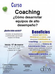 Coaching Cmo desarrollar equipos de alto desempeo Beneficios