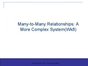 ManytoMany Relationships A More Complex SystemWk 8 Exploring