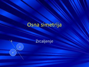 Osna simetrija Zrcaljenje s x x 1 zrcaljenje