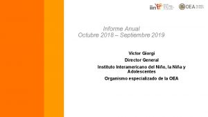 Informe Anual Octubre 2018 Septiembre 2019 Vctor Giorgi