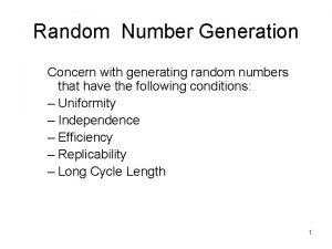 Random Number Generation Concern with generating random numbers