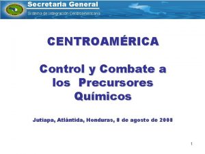 Secretaria General Sistema de Integracin Centroamericana CENTROAMRICA Control