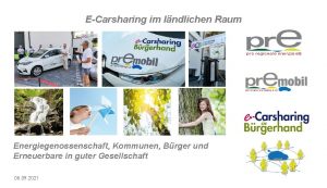 ECarsharing im lndlichen Raum Energiegenossenschaft Kommunen Brger und