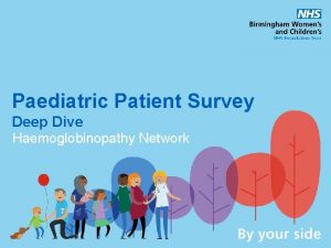 Paediatric Patient Survey Deep Dive Haemoglobinopathy Network Overview