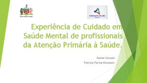 Experincia de Cuidado em Sade Mental de profissionais