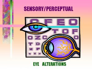 SENSORYPERCEPTUAL EYE ALTERATIONS REFRACTIVE ERRORS OVERVIEW A THE