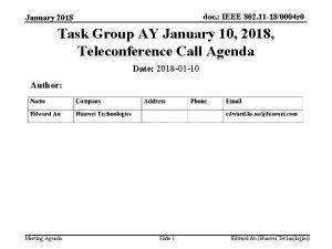 doc IEEE 802 11 180004 r 0 January