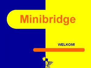 Minibridge WELKOM 1 Les 1 A SLAGEN MAKEN