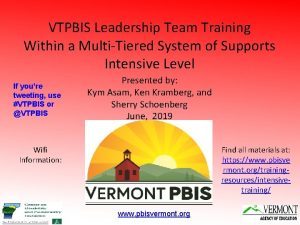 VTPBIS Leadership Team Training Within a MultiTiered System