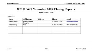 November 2018 doc IEEE 802 11 181749 r