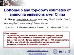 Bottomup and topdown estimates of ammonia emissions over