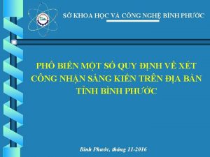 S KHOA HC V CNG NGH BNH PHC