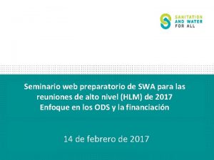 Seminario web preparatorio de SWA para las reuniones