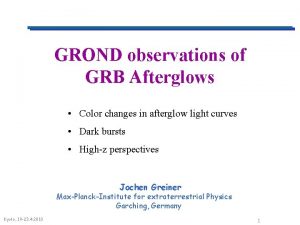 GROND observations of GRB Afterglows Color changes in