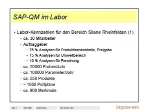 SAPQM im Labor Labor Kennzahlen fr den Bereich