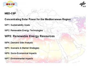 MEDCSP Concentrating Solar Power for the Mediterranean Region