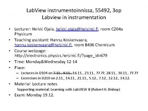 Lab View instrumentoinnissa 55492 3 op Labview in