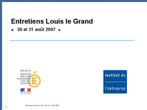 Entretiens Louis le Grand 0 30 et 31