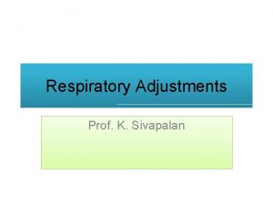 Respiratory Adjustments Prof K Sivapalan Physical Exercise Oxygen