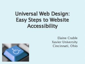 Universal Web Design Easy Steps to Website Accessibility