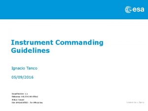 Instrument Commanding Guidelines Ignacio Tanco 05092016 IssueRevision 1