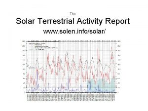 The Solar Terrestrial Activity Report www solen infosolar